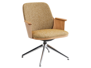 SANDER LOUNGE - Swivel trestle-based fabric chair with armrests by Karl Andersson - view 2